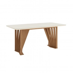 Mesa de Jantar com 6 Lugares Henn Adriana 80x180x90cm SC82-127 Nature/Off White SE