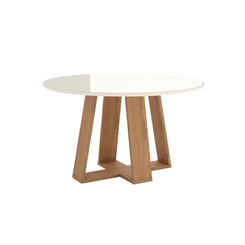 Mesa de Jantar com 6 Lugares Henn Lins 80x140x140cm SC130-127 Nature/Off White SE