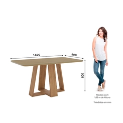 Mesa de Jantar com 6 Lugares Henn Lins 80x160x90cm SC132-128 Nature SE