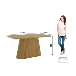 Mesa de Jantar com 6 Lugares Henn Olivia 80x160x90cm SC117-128 Nature