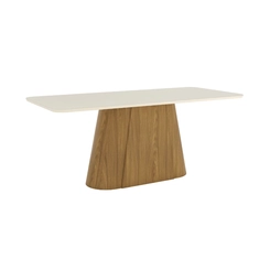 Mesa de Jantar com 8 Lugares Henn Olivia 80x200x90cm SC121-127 Nature/Off White SE
