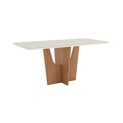Mesa de Jantar com 6 Lugares Henn Vértice 80x180x90cm SC88-127 Nature/Off White SE