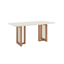 Mesa de Jantar com 6 Lugares Henn Yara 80x180x90cm SC81-127 Nature/Off White SE