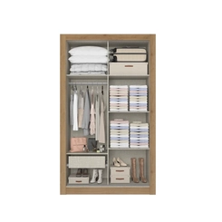 Guarda-Roupa 2 Portas THB City Glass 5915 Capuccino/Off White/Menta SE