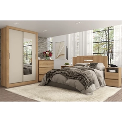 Guarda-Roupa 2 Portas THB City Glass 5915 Capuccino/Off White/Menta SE