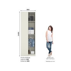 Guarda-Roupa 1 Portas Henn Seletto MC14-133 Areia HP SE