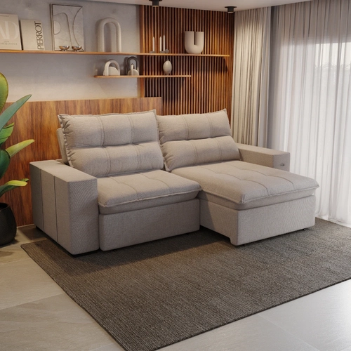 Sofá Retrátil 2 Lugares Kappesberg Kairo 260cm Gelo