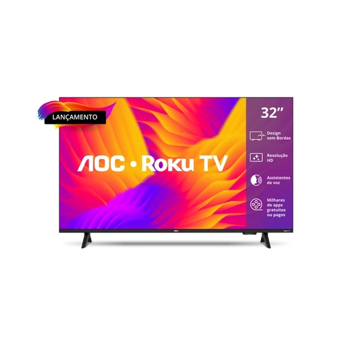 Smart TV 32POL AOC HD Roku TV 32S5155/78G Bivolt