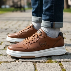 Sapatênis Masculino em Couro Pegada 112304-03 Pinhão Brown