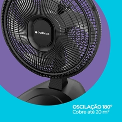 Ventilador de Mesa com 6 Pás 140W Cadence Refresh Turbo VTR410 Preto