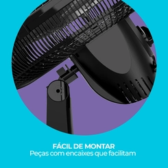Ventilador de Mesa com 6 Pás 140W Cadence Refresh Turbo VTR410 Preto