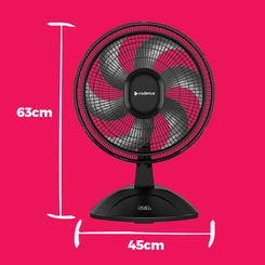 Ventilador de Mesa com 6 Pás 140W Cadence Refresh Turbo VTR410 Preto