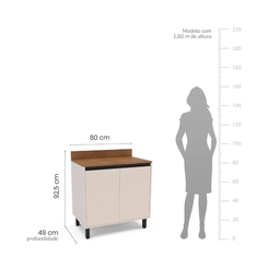 Balcão 80CM Politorno 2 Portas 250001 Creme SE