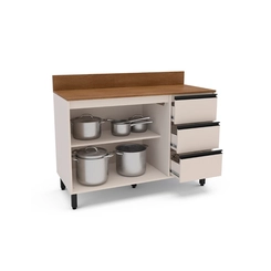 Balcão 120CM Politorno 2 Portas 250002 Creme SE