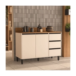 Balcão 120CM Politorno 2 Portas 250002 Creme SE