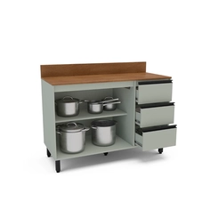 Balcão 120CM Politorno 2 Portas 250002 Verde Oliva SE