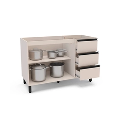 Balcão 120CM Politorno 2 Portas 250003 Creme SE