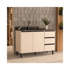 Balcão 120CM Politorno 2 Portas 250003 Creme SE