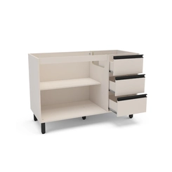 Balcão 120CM Politorno 2 Portas 250003 Creme SE
