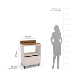 Balcão 80CM Politorno 2 Portas 250004 Creme SE