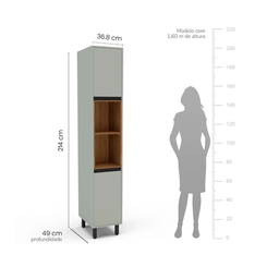 Paneleiro 36,8cm Politorno Koya 250009 2 Portas Verde Oliva SE