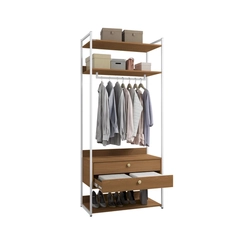 Armário Closet Kappesberg LI047 com Acabamento em Metal Branco