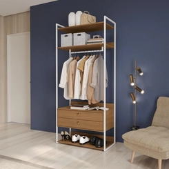 Armário Closet Kappesberg LI047 com Acabamento em Metal Branco