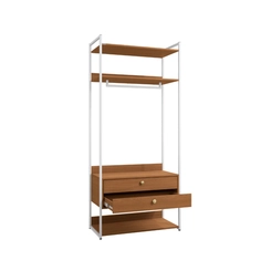 Armário Closet Kappesberg LI047 com Acabamento em Metal Branco