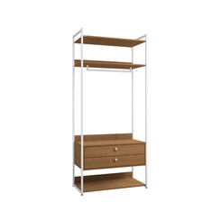 Armário Closet Kappesberg LI047 com Acabamento em Metal Branco