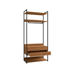 Armário Closet Kappesberg LI047 com Acabamento em Metal Preto Fosco