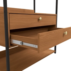 Armário Closet Kappesberg LI047 com Acabamento em Metal Preto Fosco