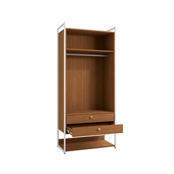 Armário Closet Kappesberg LI048 2 Portas com Acabamento em Metal Branco