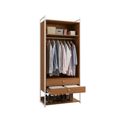Armário Closet Kappesberg LI048 2 Portas com Acabamento em Metal Branco