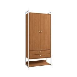 Armário Closet Kappesberg LI048 2 Portas com Acabamento em Metal Branco