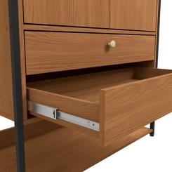 Armário Closet Kappesberg LI048 2 Portas com Acabamento em Metal Preto Fosco SE