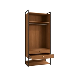 Armário Closet Kappesberg LI048 2 Portas com Acabamento em Metal Preto Fosco SE