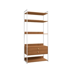 Armário Closet Kappesberg LI049 com Acabamento em Metal Branco