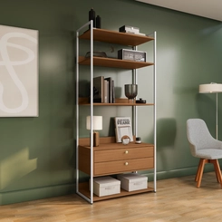 Armário Closet Kappesberg LI049 com Acabamento em Metal Branco