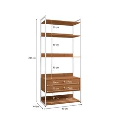 Armário Closet Kappesberg LI049 com Acabamento em Metal Branco