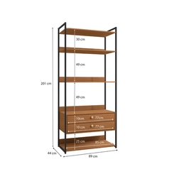 Armário Closet Kappesberg LI049 com Acabamento em Metal Preto Fosco