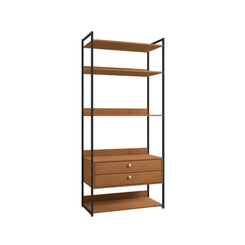 Armário Closet Kappesberg LI049 com Acabamento em Metal Preto Fosco