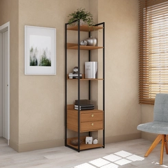 Armário Closet Kappesberg LI050 com Acabamento em Metal Preto Fosco