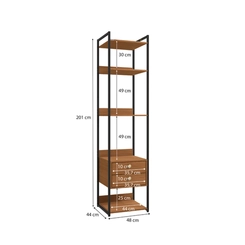 Armário Closet Kappesberg LI050 com Acabamento em Metal Preto Fosco
