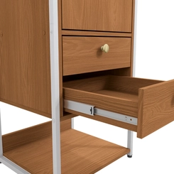 Armário Closet Kappesberg LI051 1 Porta com Acabamento em Metal Branco