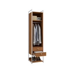 Armário Closet Kappesberg LI051 1 Porta com Acabamento em Metal Branco