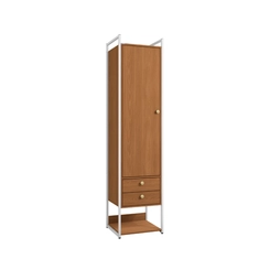 Armário Closet Kappesberg LI051 1 Porta com Acabamento em Metal Branco
