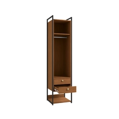 Armário Closet Kappesberg LI051 1 Porta com Acabamento em Metal Preto Fosco