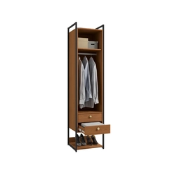Armário Closet Kappesberg LI051 1 Porta com Acabamento em Metal Preto Fosco
