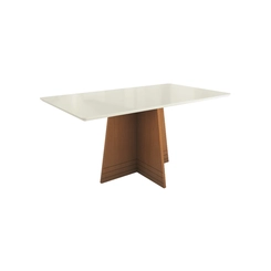 Mesa de Jantar com 6 Lugares Kappesberg 78x160x90cm CSJ1531-V8 Canela/Off White SE