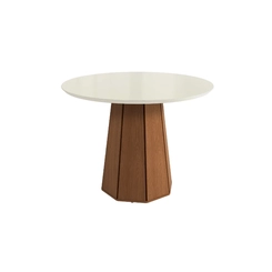 Mesa de Jantar com 4 Lugares Kappesberg 80x105x105cm CSJ1545-V8 Canela/Off White SE